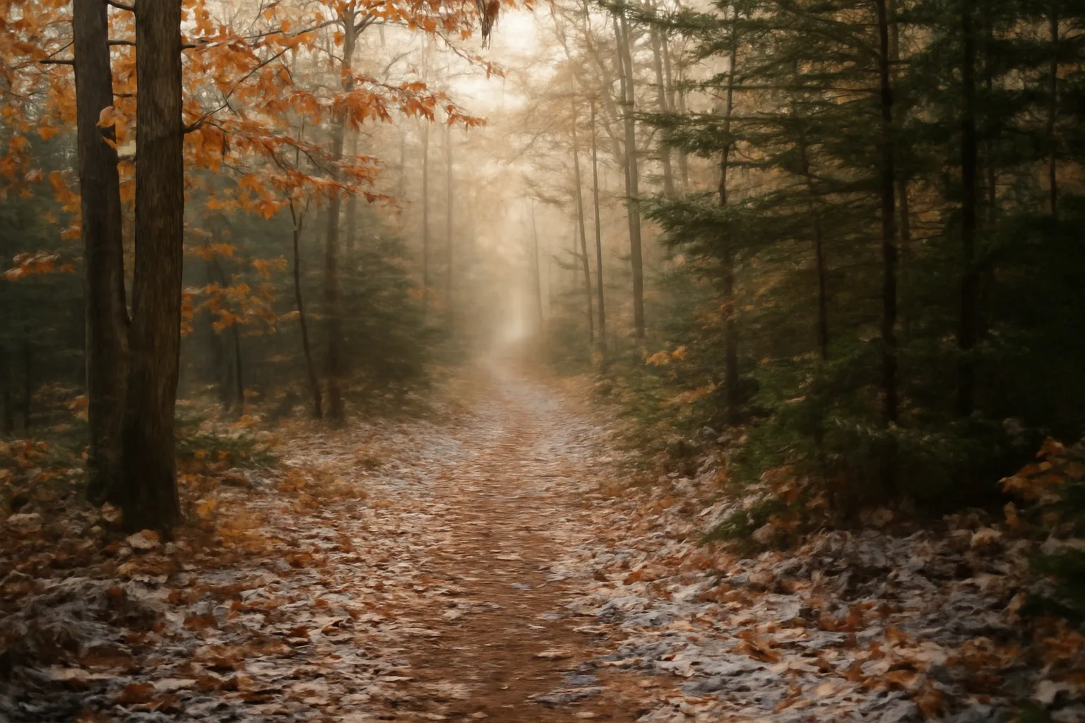 Wooded Maine hillside with a logging trail, illustrating land eligible for current use tax programs