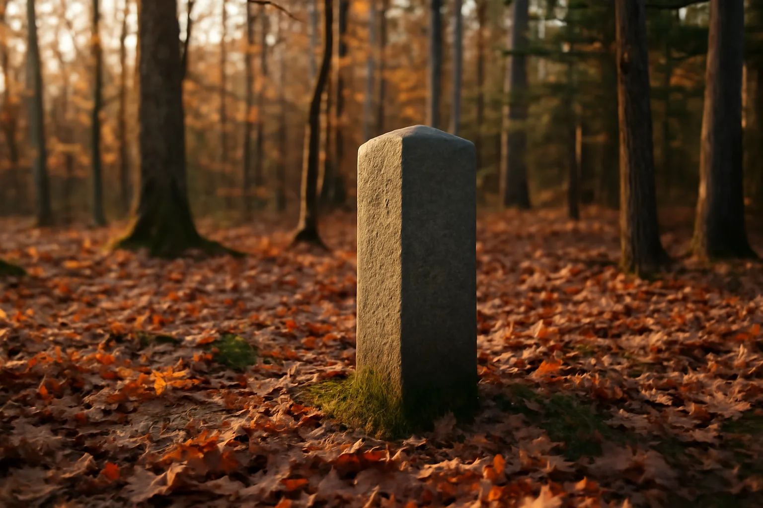 Stone boundary marker in a New Hampshire forest illustrating current use tax land assessment