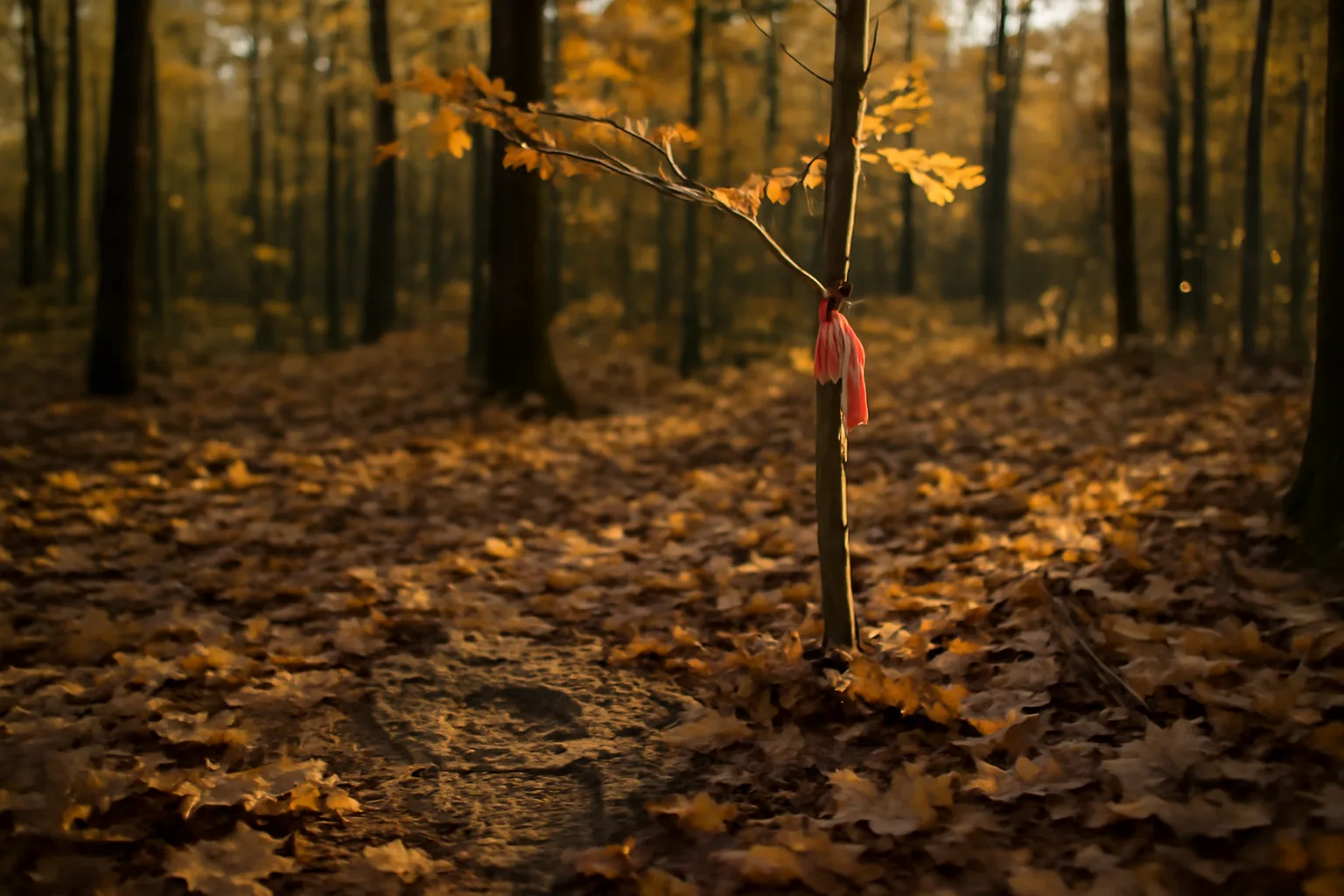 Michigan woodlot with marked trees showing forest management under a tax savings program