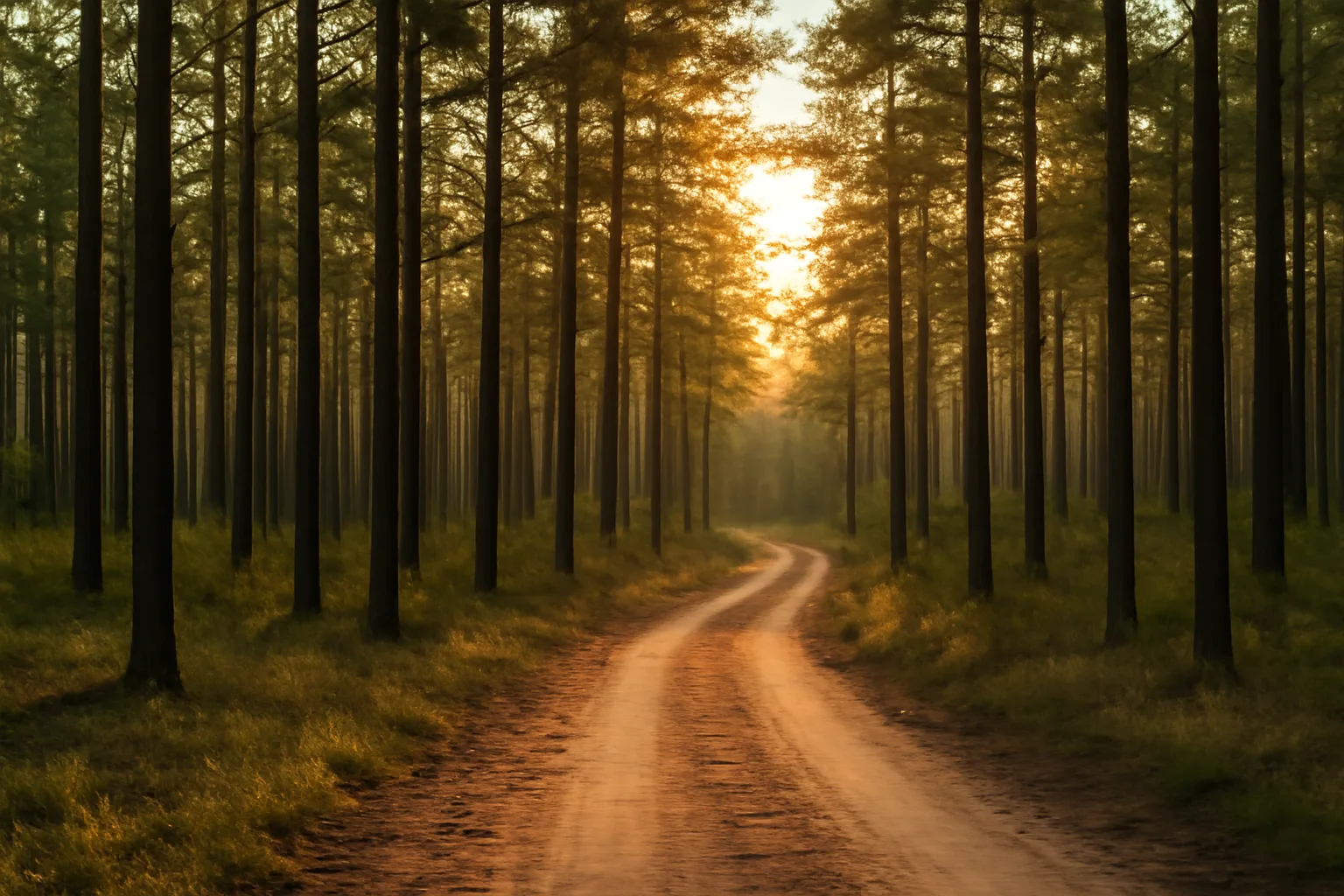 Sunlit East Texas pine timberland showing thinned rows under a Texas ag and timber exemption