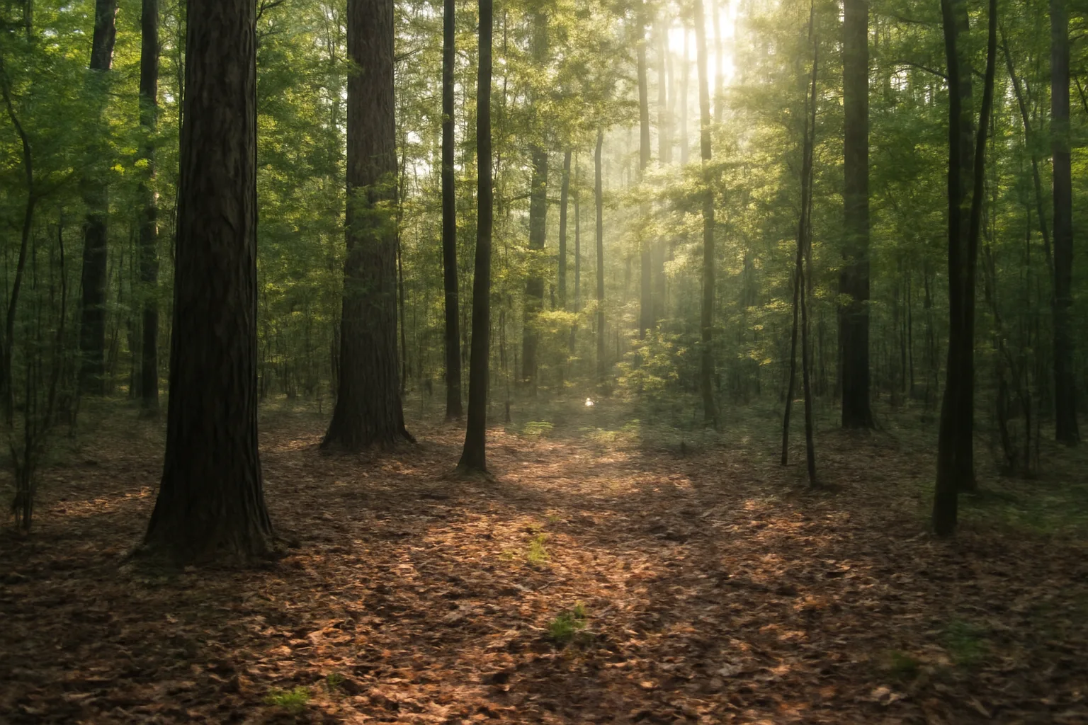 Loblolly pine forest understory near The Woodlands, Montgomery County, Texas